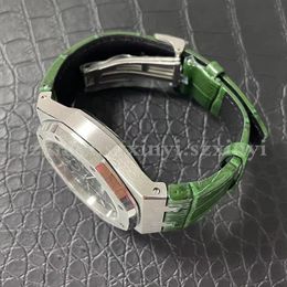 Montre à quartz de 42 mm de haute qualité pour homme ou femme avec bracelet en cuir ou en caoutchouc.