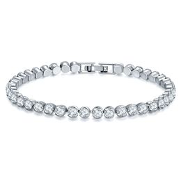 Bracelet de Tennis en zircone cubique pour femmes, de haute qualité, 4mm, cadeaux de noël, nouvelle mode, bijoux pour dames