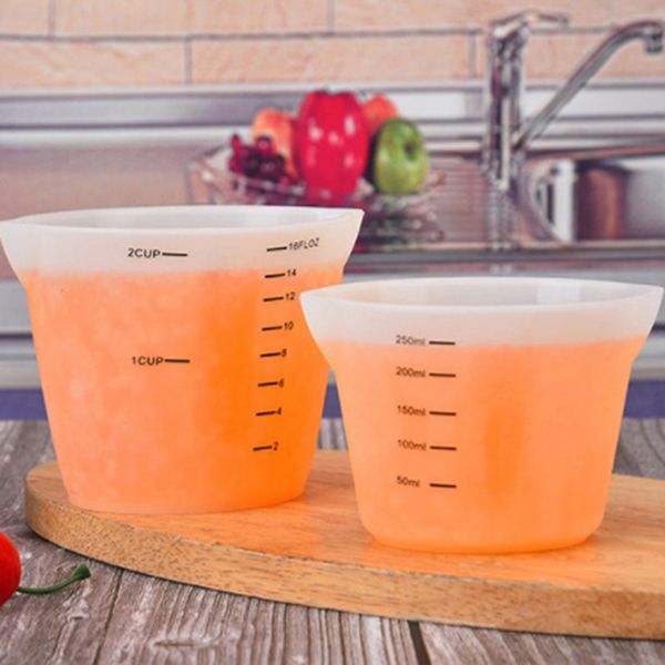 Tasses de haute qualité 500 ml 250 ml réutilisables en silicone à mesurer les tasses de mélange de résine moule coulant époxy