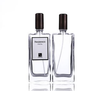 Haute qualité 50 ml vaporisateur vide carré verre rechargeable parfum parfum pompe fine brume atomiseur liquide conteneur SN