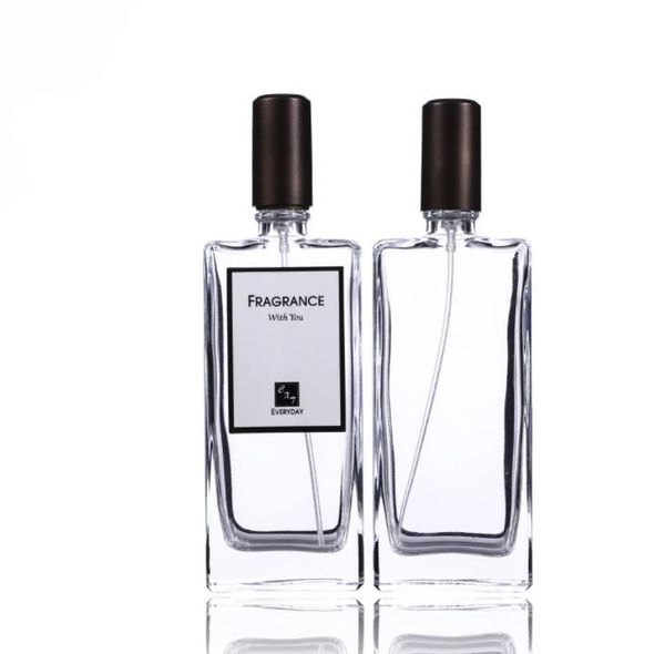 Haute qualité 50 ml vaporisateur vide carré verre rechargeable parfum parfum pompe fine brume atomiseur liquide conteneur SN