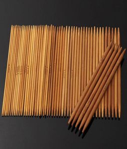 Aiguilles à tricoter en bambou carbonisé à Double pointe, 55 pièces, 5quot, 11 tailles, haute qualité, Crochet 13cm9022637