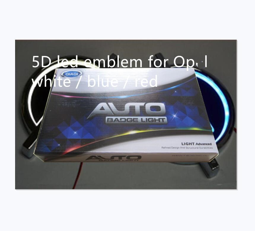 5D car led emblem lights auto badge symbols white blue red logo lighting accessories factory supply