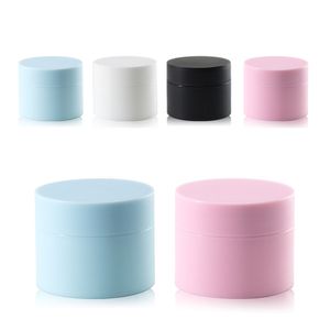 Haute qualité 5G 15G 20G 30G 50G PP pots de crème cosmétique bouteilles d'emballage avec couvercle récipient de lotion vide noir bleu rose blanc rechargeable