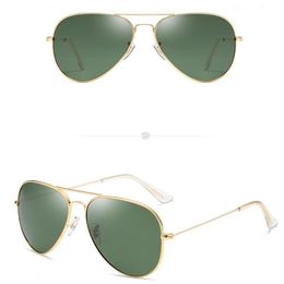 Lunettes de soleil classiques en métal pour hommes et femmes, 5 pièces, haute qualité, verres en verre, protection UV, 3012