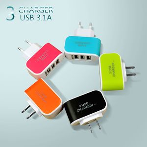 Chargeur mural USB 5V 3.1A de haute qualité 5V 3.1A LED USE UE Plug Voyage Accueil AC Autoriser l'adaptateur secteur pour iPhone 6S Samsung S7 Universal