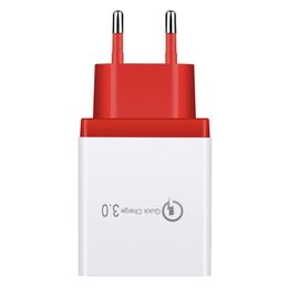 Hoogwaardige 5V3A Fast Power Adapter USB -kabels 4USB -poorten Adaptieve wandlader Smart oplaad Travel Universal EU US PLUG OPP PACK