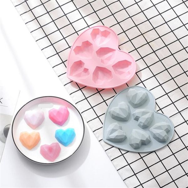 Haute qualité 6 même en forme de coeur Silicone gâteau moule bricolage chocolat pouding moules bac à glaçons outil de cuisson Fondant Desserts décoration