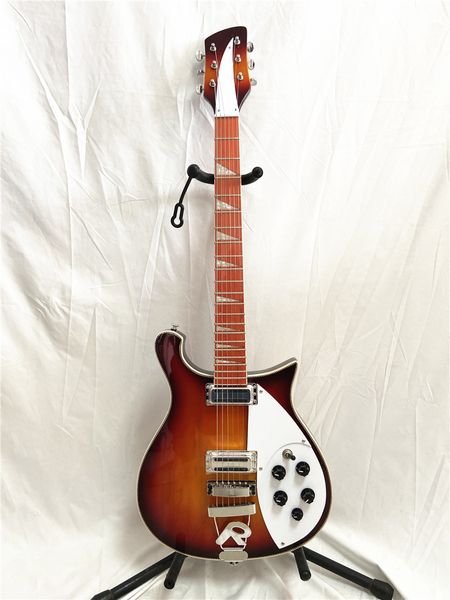 Guitare électrique Vintage 660 à 6 cordes, haute qualité, corps Sunburst, Pickguard blanc, pont R