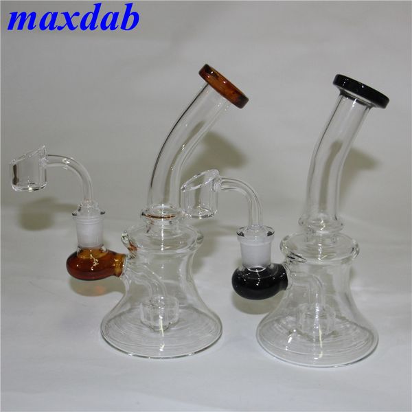 Bongs de vidrio de alta calidad de 7,4 pulgadas, pipa de agua con recipiente de 14 mm o percolador de cuarzo, tubos de burbujeador, plataformas petrolíferas