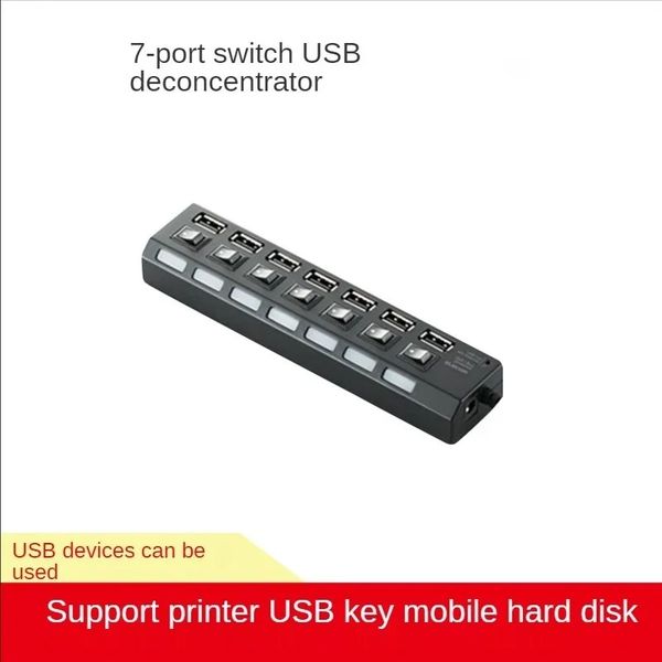 Salida de alta calidad 7 USB2.0 Interruptor de división pequeña y caja de batería con puerto USB para el modelo de construcción del kit de iluminación LED