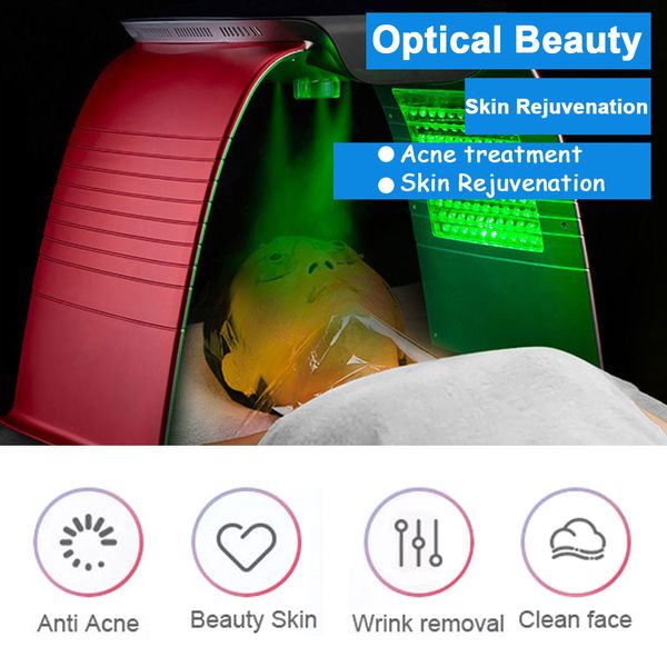 Máscara facial LED 7 colores PDT Lámpara de fotones LED Terapia corporal facial Pantalla táctil Blanqueamiento facial Cuidado de la piel Rejuvenecimiento Equipo de belleza