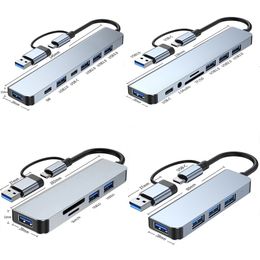 Hoge kwaliteit 8 in 1 USB Hub 3.0 Multiport Dock Station Type C Splitter 5W PD Adaptador voor Lenovo MacBook Pro Computer Hubs Accessoires