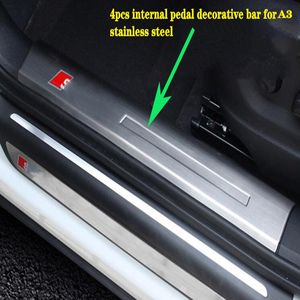 Haute qualité 304 # acier inoxydable 4 pièces seuils de porte de voiture internes plaque de protection, plaque de protection, barre de protection de pédale pour Audi A3, A4L, Q3, Q5, Q5L, Q7