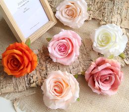 Hoge kwaliteit 9 kleuren flanelette rose head niet gemakkelijk te vervormen bruiloft muur toegewijde hoogwaardige kunstmatige bloemkoppen