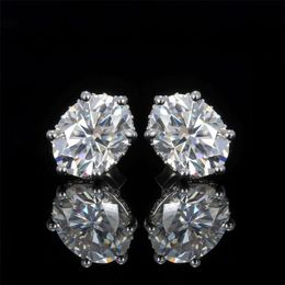 Boucles d'oreilles Vvs Moissanite en argent 925 de haute qualité, 7x9mm, 4ct, coupe ovale, classiques et simples pour femmes