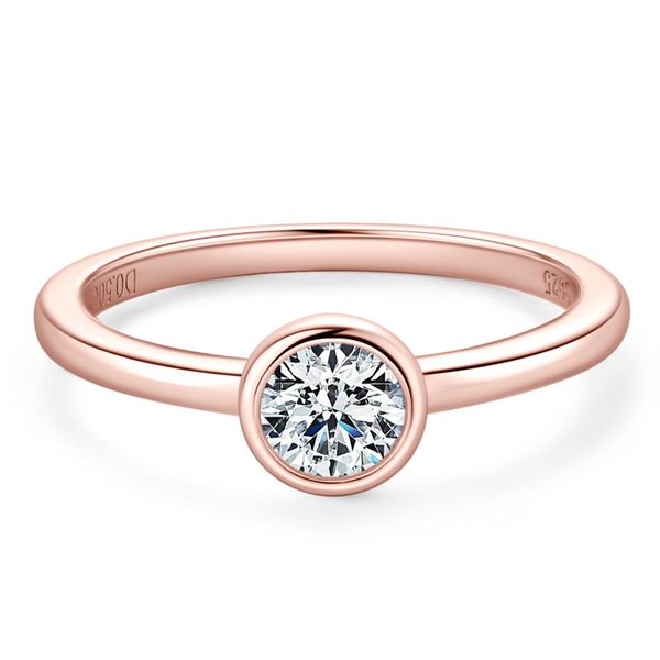 Anillo de burbujas de moissanita de Plata de Ley 925 de alta calidad, anillo de boda de diamante Mosan de oro rosa para mujer, regalo de joyería de hip hop