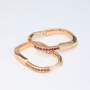 hoge kwaliteit 925 sterling zilveren roze diamanten oorringen voor meisjes mode-sieraden dupe merkoorbellen