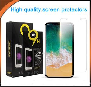 Protecteur d'écran 9H de haute qualité pour iPhone 13 Pro Max 12 11 xs xr grand arc Temperred Glass Samsung A13 lg Aristo 6 Moto G Stylus 2784982