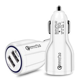Opladers voor mobiele telefoons 2A 12V 1.2A QC3.0 snelle autolading Volledige 2.4A Dual USB High Charging-oplader