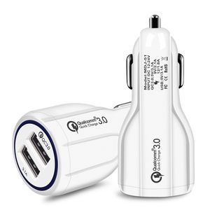 Chargeurs de téléphone portable 2A 12V 1.2A QC3.0 Charge de voiture rapide complète 2.4A double USB chargeur de Charge élevé