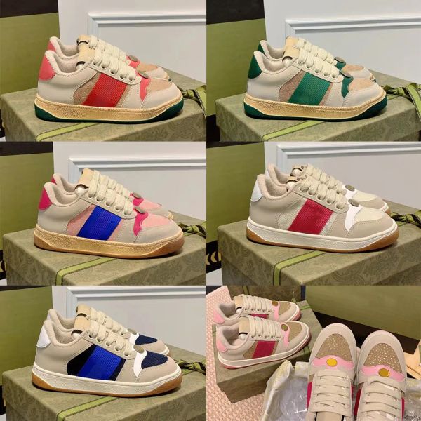 De haute qualité A petites chaussures sales Designer Kids Casual chaussures Screener Sneakers board Baby Children Classic Blue Pink Cryst sneakers