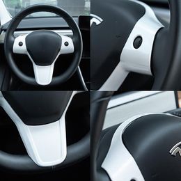 couverture de haute qualité ABS roue voiture direction décorative, couverture de protection pour modèle Tesla Model3 3 2007-2020