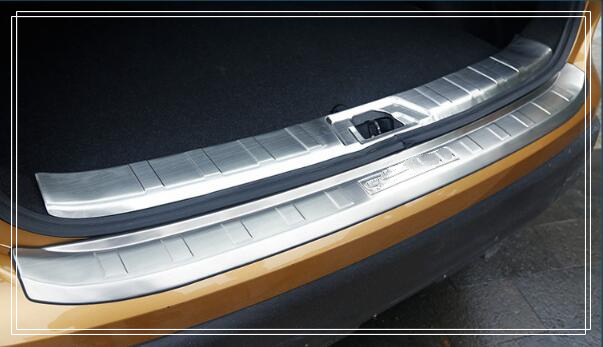 Piastra protettiva anti-graffio per bagagliaio posteriore per auto di alta qualità 2 pezzi (interno + esterno), piastra decorativa, barra di protezione per Nissan Qashqai 2016-2019