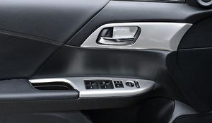Bol de poignée de porte intérieure de haute qualité Abs Chomes 4 pièces + cadre de couverture de décoration de poignée de porte 4 pièces pour Honda Accord 2014-2017