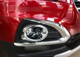 Hoge kwaliteit ABS Chrome 2 stks Auto Front Mist Light Decoratiove Cover + 2 stks Achtermist Lamp Decoratie Cover Voor Peugeot 3008 2013-2015