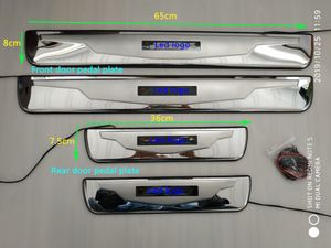 Hoge kwaliteit 4 stks LED-deur-dorpels Scuff plaat, pedaal beschermende plaat met logo voor Honda Accord 2003-2007 (7e generatie) Niet voor Europa Model