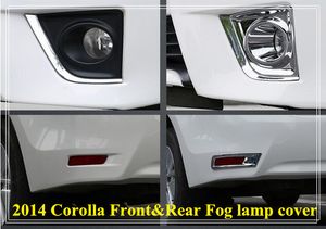 Geen verzendkosten! Hoogwaardige ABS Chrome 2 stks Achtermist Lamp Cover, Achtermist Light Trim voor Toyota Corolla 2014