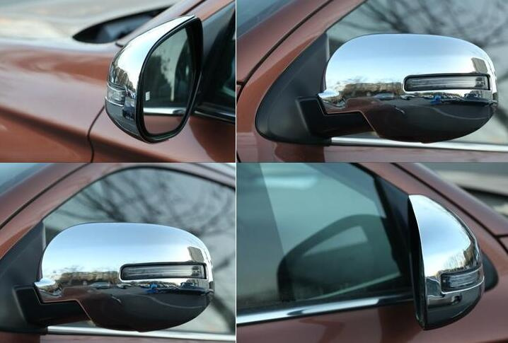 ذات جودة عالية ABS الكروم 2PCS غطاء الديكور باب السيارة مرآة، غطاء الحماية الخلفية لشركة ميتسوبيشي أوتلاندر 2006-2019