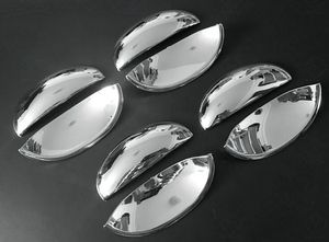 Hoge kwaliteit ABS Chrome 4 stks Autodeur Handvat Decoratie Bescherming Cover + 4 stks Deurgreep Decoratie Bescherming Kom voor Peugeot 206