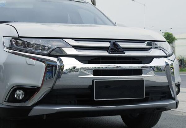 Couverture de décoration de gril de voiture en chrome ABS de haute qualité, couverture de protection de pare-chocs avant pour Mitsubishi outlander 2016-2018