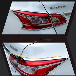 Hoge kwaliteit ABS Chrome 4 STKS Auto Achterlicht Decoratie Trim, Achterlamp Decoratie Cover voor Nissan SylPhy / Sentra 2016-2018