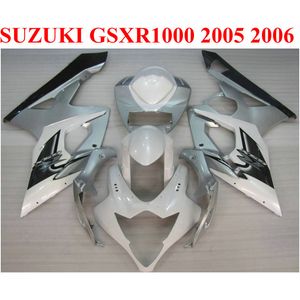 Hoge Kwaliteit ABS Fairing Kit voor Suzuki 2005 2006 GSXR1000 05 06 GSX-R1000 K5 K6 Silver White Black Fackings Set SX9