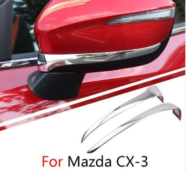 Matériau ABS de haute qualité 2 pièces couverture de décoration de porte latérale de voiture, bande de garniture de protection de rétroviseur pour Mazda CX-3 2015-2019