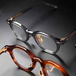 Hoge kwaliteit acetaat vrijetijdsbesteding stijl bril mannen retro vintage bril vrouwen optische brilmontuur polygon254q