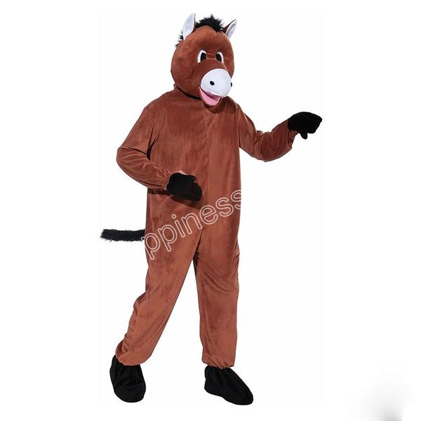 Vestito operato da tema di personalizzazione del costume della mascotte del cavallo della peluche di dimensione adulta di alta qualità Vestito da festival dell'abito dell'abito