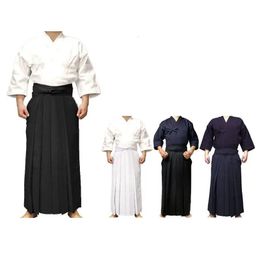 Uniforme de Aikido Kendo de alta calidad Japón Hakama Aikido Ropa de entrenamiento de artes marciales Anime Cosplay KENSHIN Samurai Ropa 240301