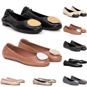 Designer Dress Shoes Ballet Flats Minnie Shoes Ladies Dames Ballerinas Travel Ballet Round Teen Pumps Loafers geplooid Black Gold Bourgundy Red Womens Shoes Maat 35-42