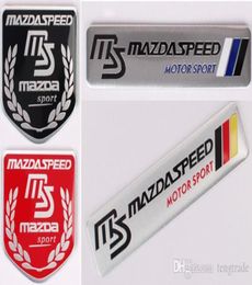 Hoge kwaliteit aluminium sticker auto sport sticker label embleem badge auto styling voor MS MAZDASPEED 120x26mm 50x50mm6018155