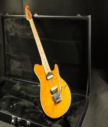 Guitare électrique Musicman à reliure en érable matelassé ambre de haute qualité 4315892