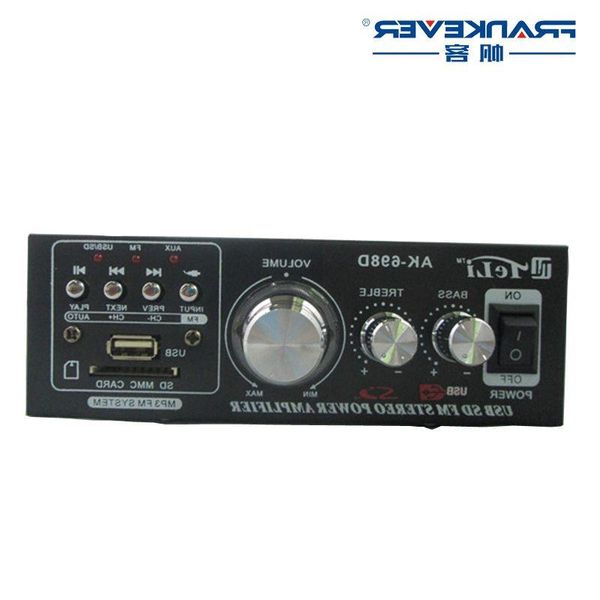 Freeshipping Amplificador de alta calidad Audio Hi-Fi Mini amplificador de potencia 12V-AC 220V Hi Fi Stereo AK-698D Amplificador de audio para automóvil Pdxoq