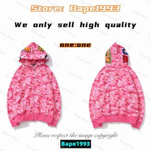 Hoogwaardige apen heren Hoodies sweatshirt Japan Shark B APE Hoofd Galaxy Spots Lumineuze camo mannelijke en vrouwelijke paren met dezelfde modelh10n