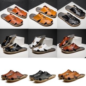 Haute qualité Arizona pantoufles marque de luxe hommes été motif crocodile hommes mules mocassins en cuir véritable sandales chaussures de plage grande taille 38-48