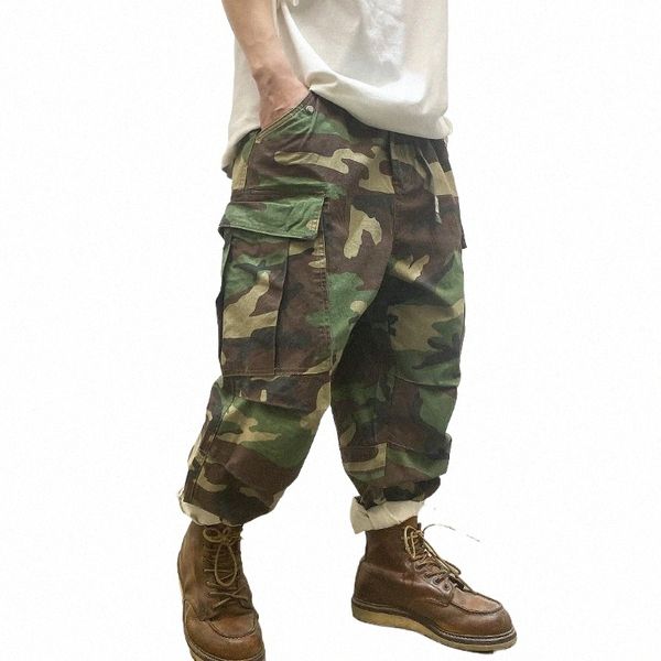 Haute Qualité Armée Vert Camoue Pantalon Cargo Tactique Hommes Vêtements Américain Streetwear Camo Baggy Pantalon Lâche Joggers Mâle H5PR #