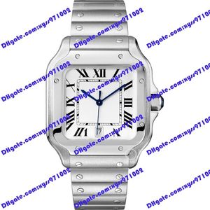 Hoogwaardig Aziatisch automatisch horloge 40 mm herenhorloge 35 mm witte wijzerplaat dameshorloge zilveren roestvrijstalen band saffier 196x