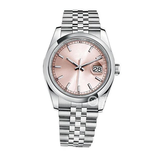 Reloj asiático de alta calidad para mujer 2813 Relojes mecánicos automáticos deportivos 36 mm Relojes de cristal de zafiro con esfera rosa 116200 Reloj de pulsera de acero inoxidable para hombres